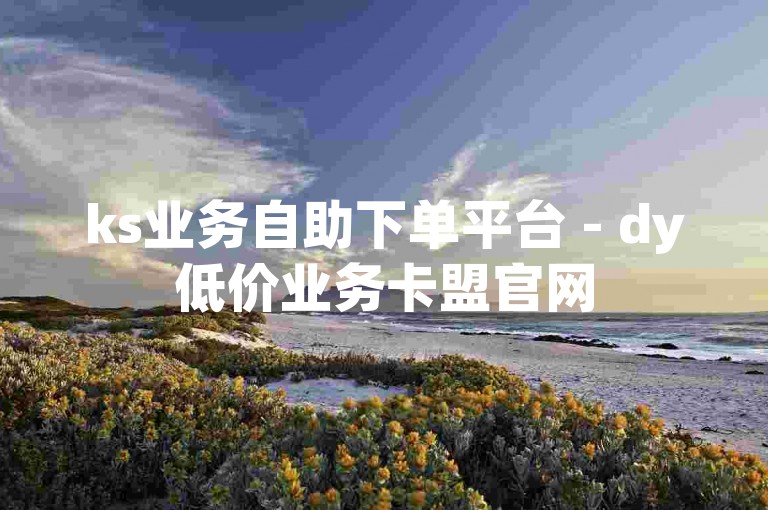 ks业务自助下单平台 - dy低价业务卡盟官网