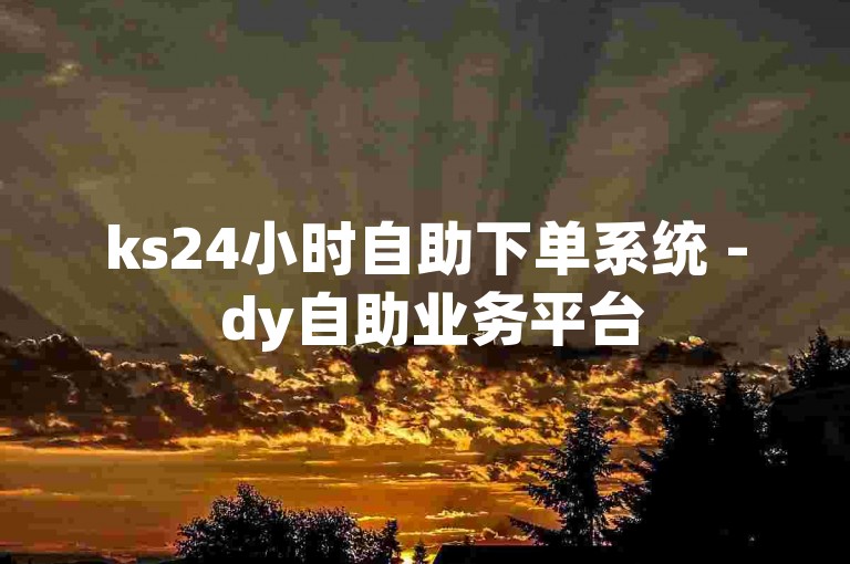 ks24小时自助下单系统 - dy自助业务平台
