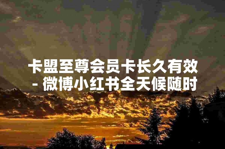 卡盟至尊会员卡长久有效 - 微博小红书全天候随时刷