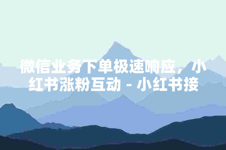 微信业务下单极速响应，小红书涨粉互动 - 小红书接单平台服务 - 2元速获五千收藏小红书