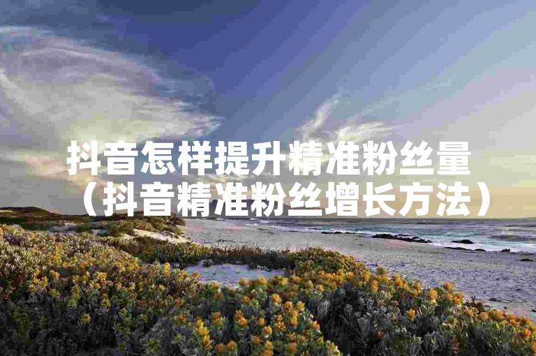 抖音怎样提升精准粉丝量（抖音精准粉丝增长方法）