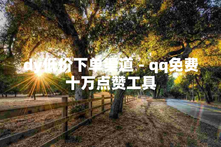dy低价下单渠道 - qq免费十万点赞工具