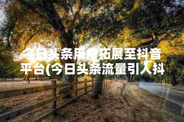 今日头条用户拓展至抖音平台(今日头条流量引入抖音)