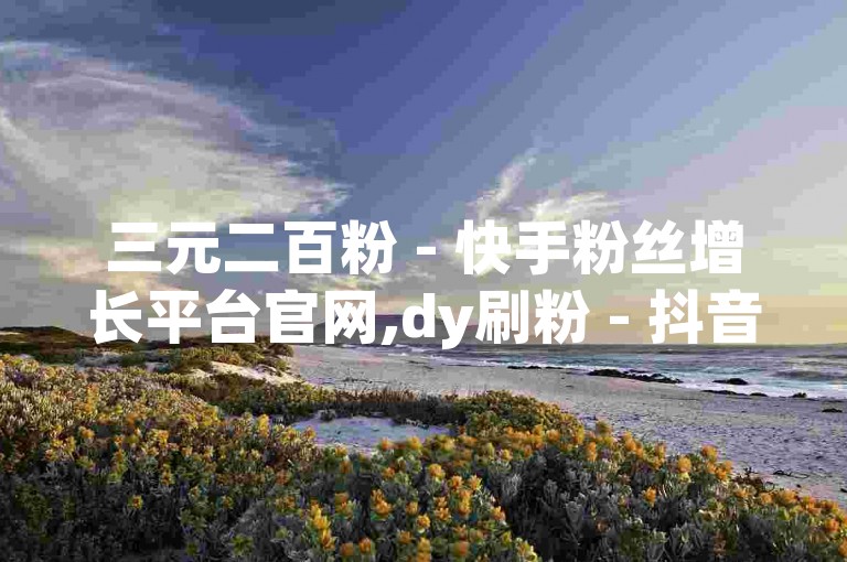 三元二百粉 - 快手粉丝增长平台官网,dy刷粉 - 抖音涨粉速推