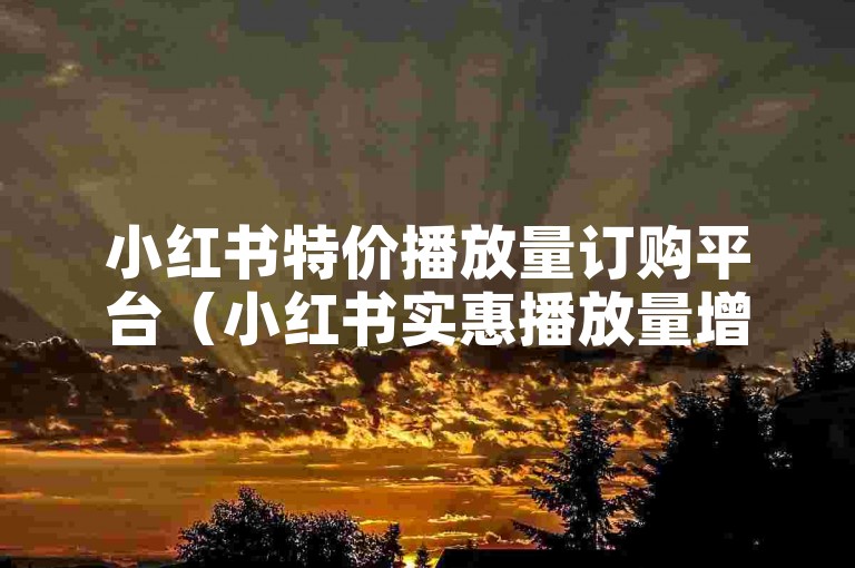 小红书特价播放量订购平台（小红书实惠播放量增长平台）