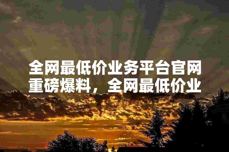全网最低价业务平台官网重磅爆料，全网最低价业务平台官网-专属低价福利，仅在官方网站！！2025必知
