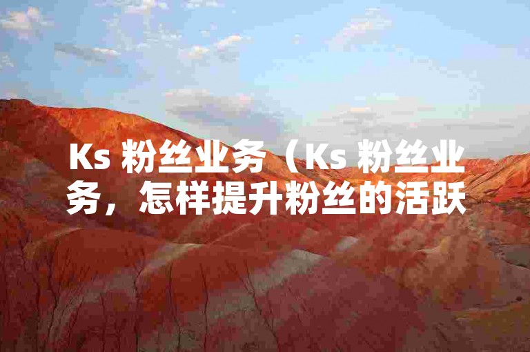 Ks 粉丝业务（Ks 粉丝业务，怎样提升粉丝的活跃度？）
