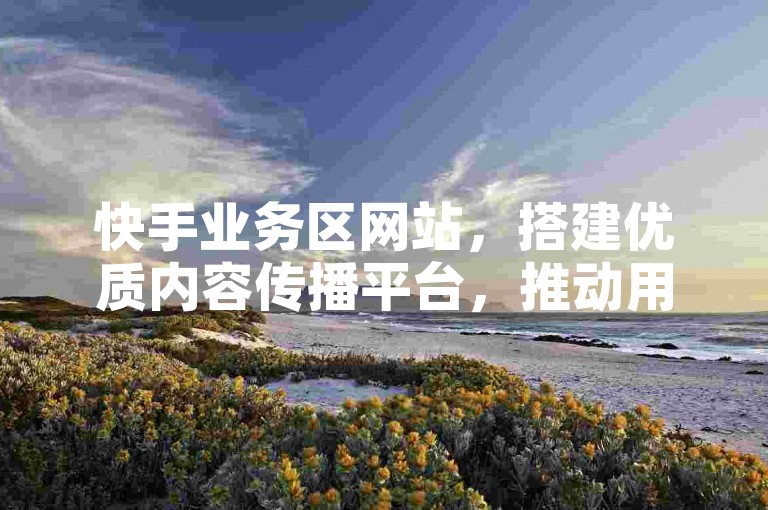 快手业务区网站，搭建优质内容传播平台，推动用户高效提升知名度