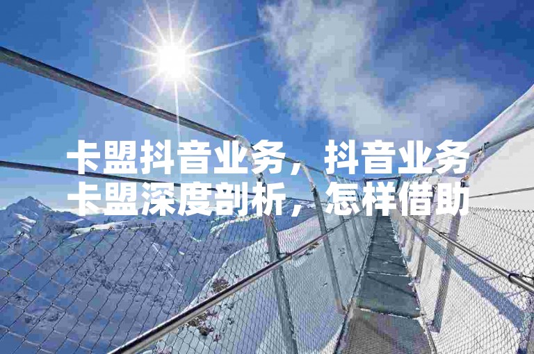 卡盟抖音业务，抖音业务卡盟深度剖析，怎样借助其实现商业腾飞？