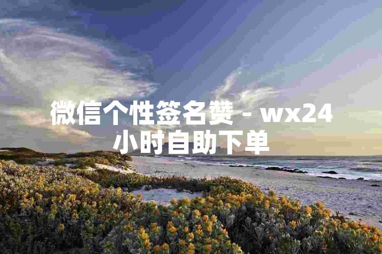 微信个性签名赞 - wx24小时自助下单
