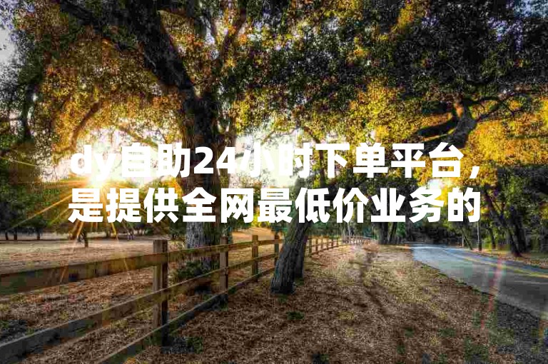 dy自助24小时下单平台，是提供全网最低价业务的优质平台，涵盖快手业务、抖音业务等购买服务。