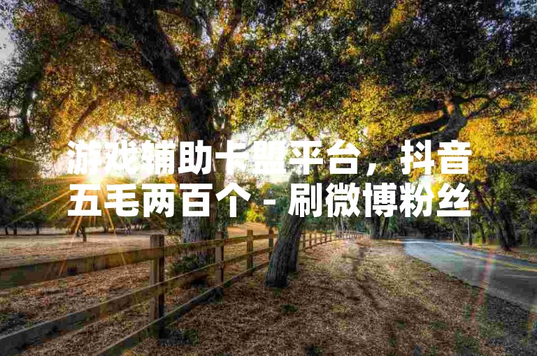 游戏辅助卡盟平台，抖音五毛两百个 - 刷微博粉丝1元十万 - 淘宝自动点赞软件