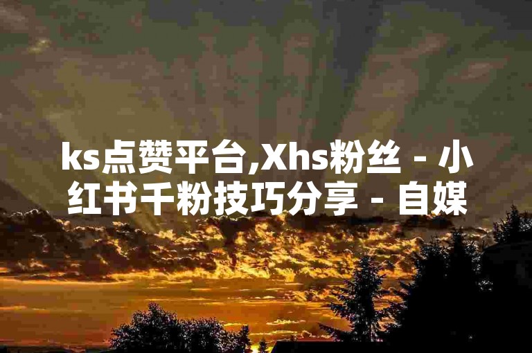 ks点赞平台,Xhs粉丝 - 小红书千粉技巧分享 - 自媒体业务在线下单