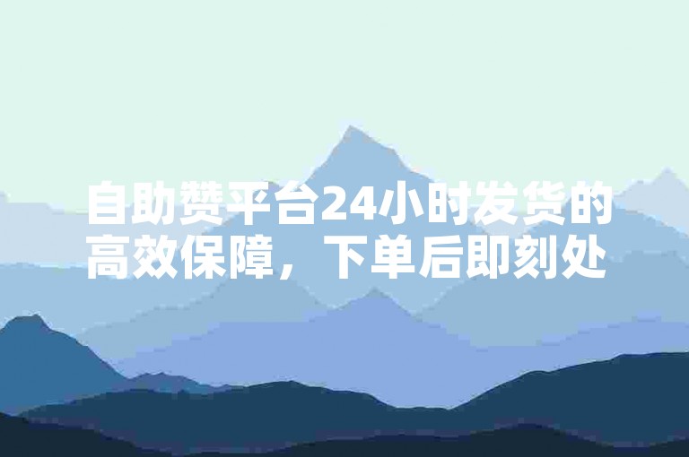 自助赞平台24小时发货的高效保障，下单后即刻处理，确保24小时内极速发货，助力新人快速上手！