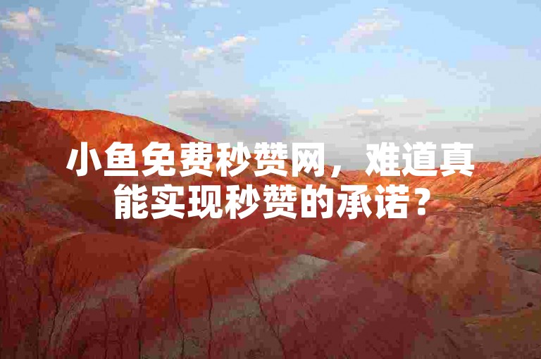 小鱼免费秒赞网，难道真能实现秒赞的承诺？