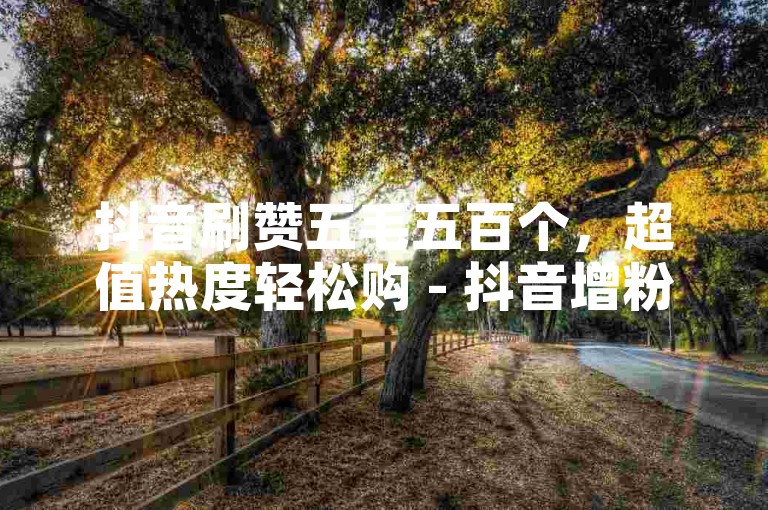 抖音刷赞五毛五百个，超值热度轻松购 - 抖音增粉丝服务 - 自助购买平台大曝光！