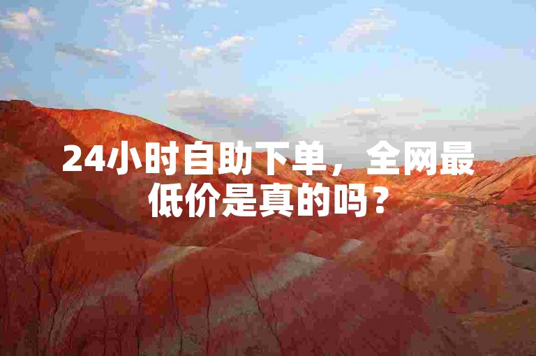 24小时自助下单，全网最低价是真的吗？