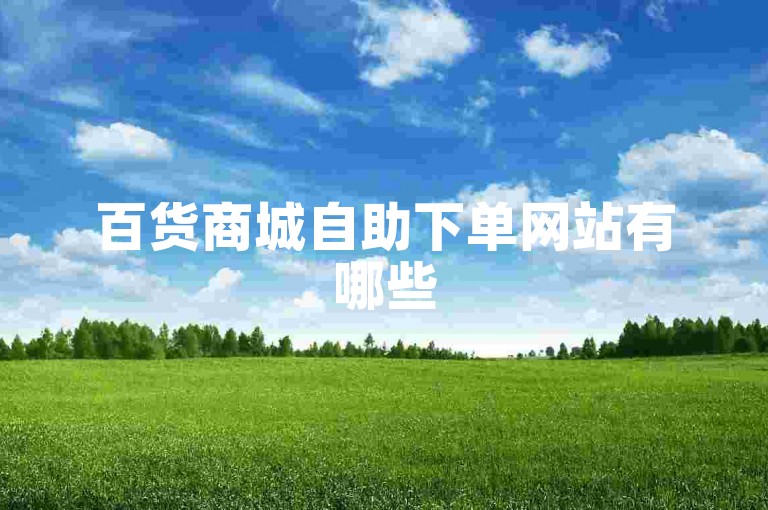 百货商城自助下单网站有哪些