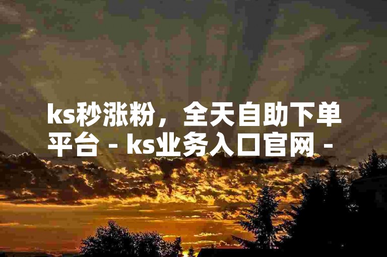 ks秒涨粉，全天自助下单平台 - ks业务入口官网 - 快手自助商城