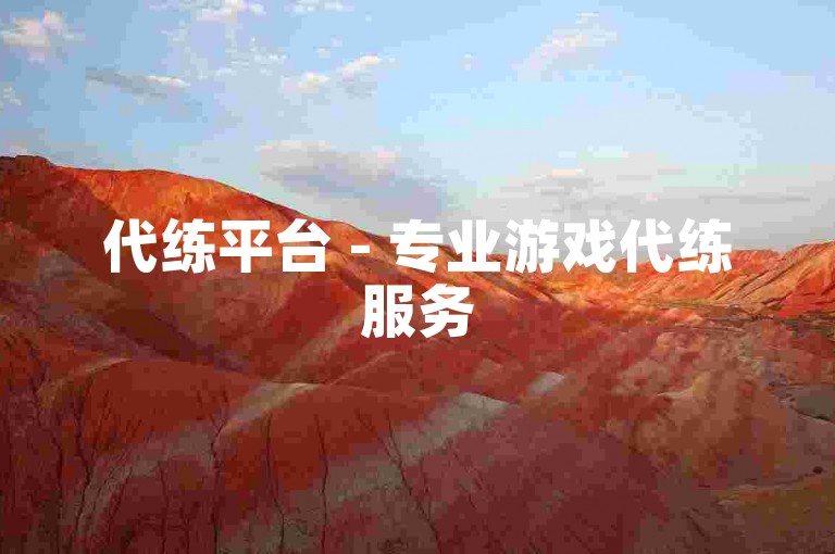 代练平台 - 专业游戏代练服务