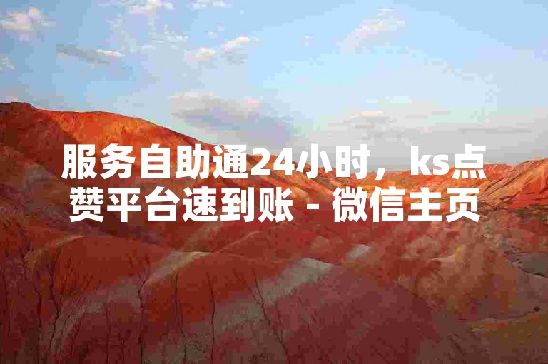 服务自助通24小时，ks点赞平台速到账 - 微信主页助涨粉 - 智能营销引流器