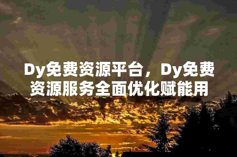 Dy免费资源平台，Dy免费资源服务全面优化赋能用户成长