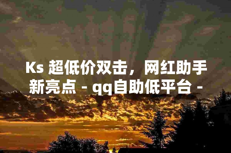 Ks 超低价双击，网红助手新亮点 - qq自助低平台 - 抖音点赞入口在哪
