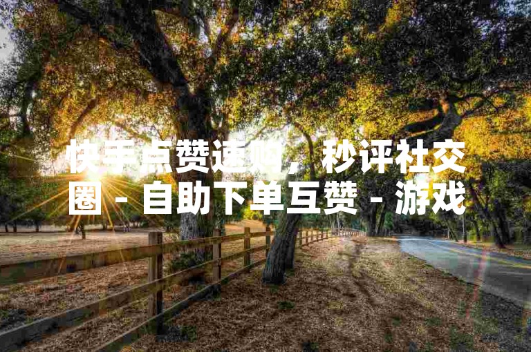 快手点赞速购，秒评社交圈 - 自助下单互赞 - 游戏点卡24h自动发卡