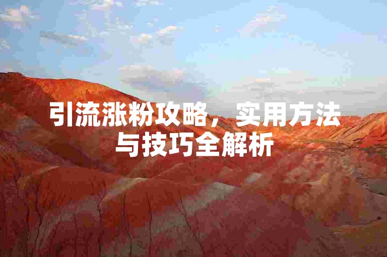 引流涨粉攻略，实用方法与技巧全解析