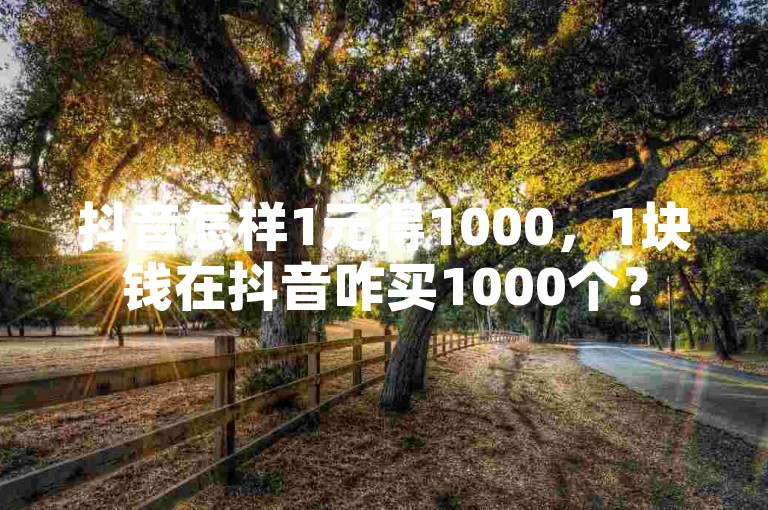 抖音怎样1元得1000，1块钱在抖音咋买1000个？