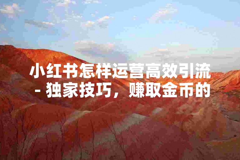 小红书怎样运营高效引流 - 独家技巧，赚取金币的奇妙途径
