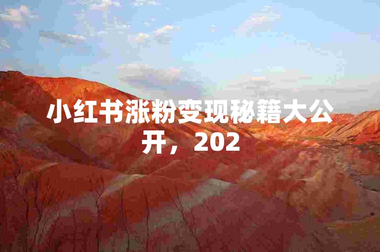 小红书涨粉变现秘籍大公开，2025热门运营法，流量销量双丰收！
