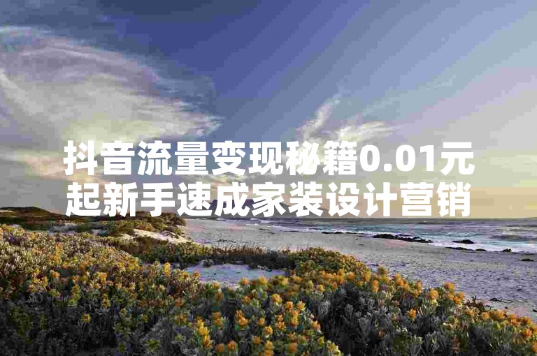抖音流量变现秘籍0.01元起新手速成家装设计营销平台