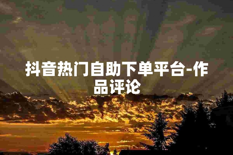 抖音热门自助下单平台-作品评论