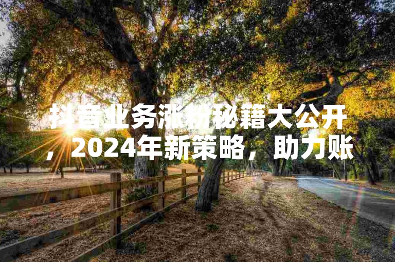 抖音业务涨粉秘籍大公开，2024年新策略，助力账号快速吸粉！