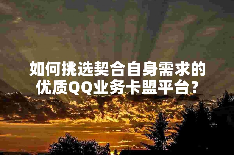 如何挑选契合自身需求的优质QQ业务卡盟平台？
