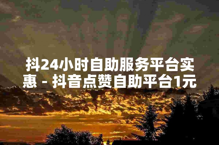 抖24小时自助服务平台实惠 - 抖音点赞自助平台1元起