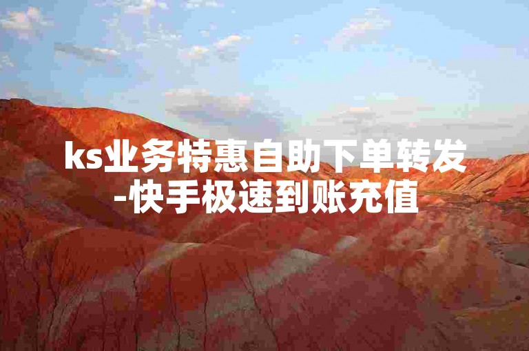 ks业务特惠自助下单转发-快手极速到账充值