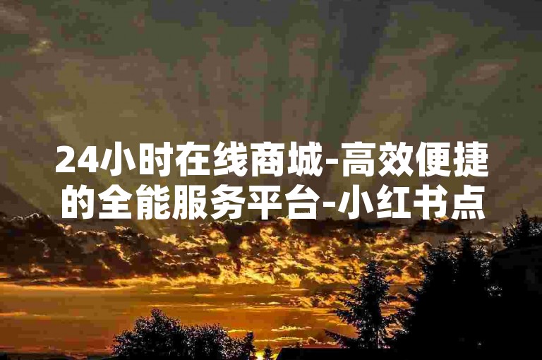 24小时在线商城-高效便捷的全能服务平台-小红书点赞自助站