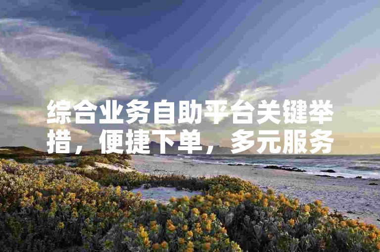 综合业务自助平台关键举措，便捷下单，多元服务，新手无忧！