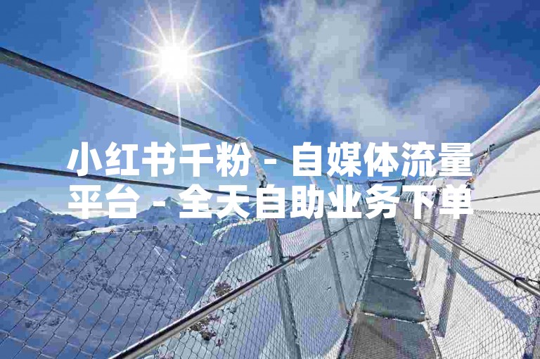 小红书千粉 - 自媒体流量平台 - 全天自助业务下单网站Xhs
