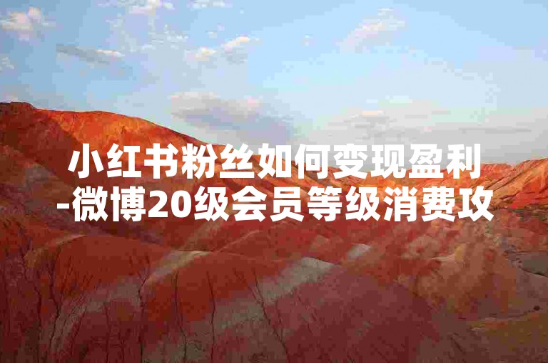 小红书粉丝如何变现盈利-微博20级会员等级消费攻略