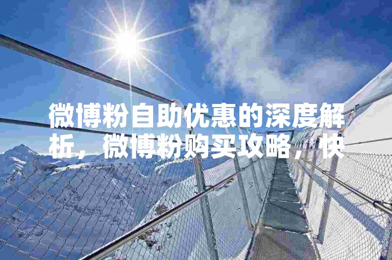 微博粉自助优惠的深度解析，微博粉购买攻略，快速获取低价资源！2025必备