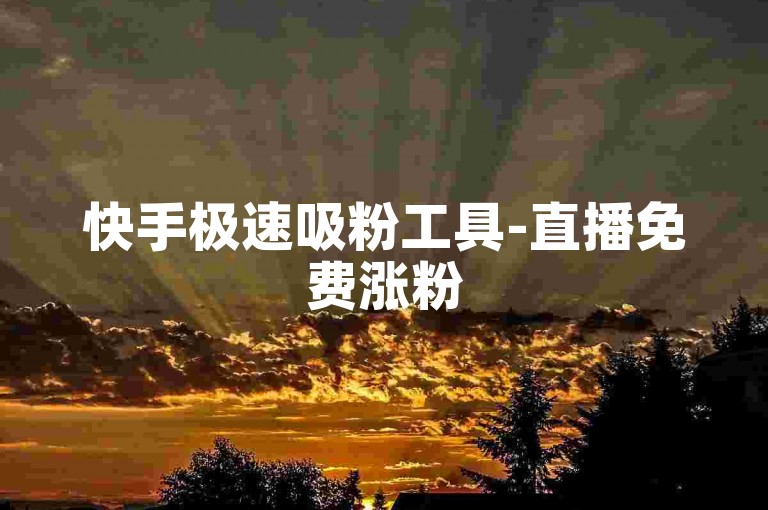 快手极速吸粉工具-直播免费涨粉5000，主播人气飙升