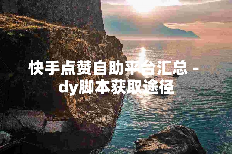 快手点赞自助平台汇总 - dy脚本获取途径