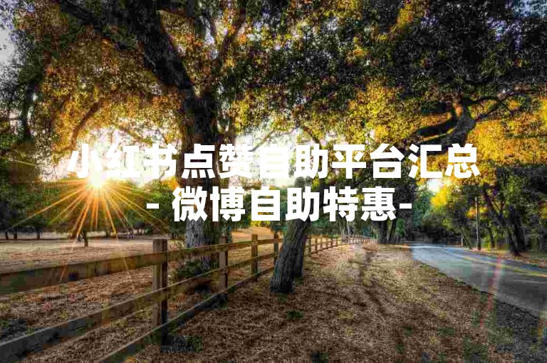 小红书点赞自助平台汇总 - 微博自助特惠-