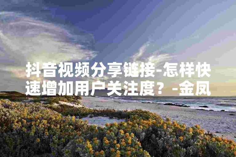 抖音视频分享链接-怎样快速增加用户关注度？-金凤凰传媒有限公司-