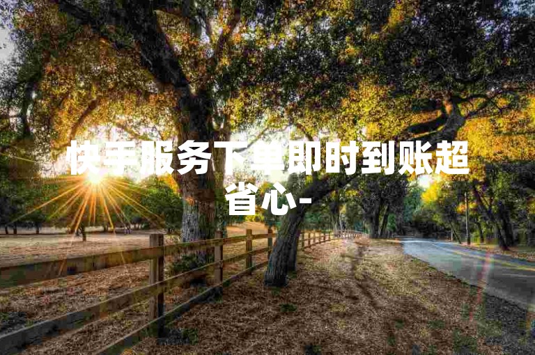 快手服务下单即时到账超省心-