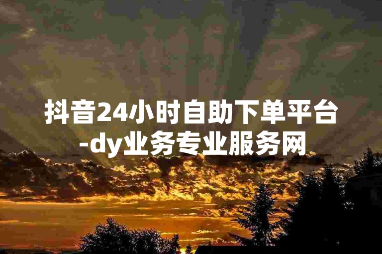 抖音24小时自助下单平台-dy业务专业服务网