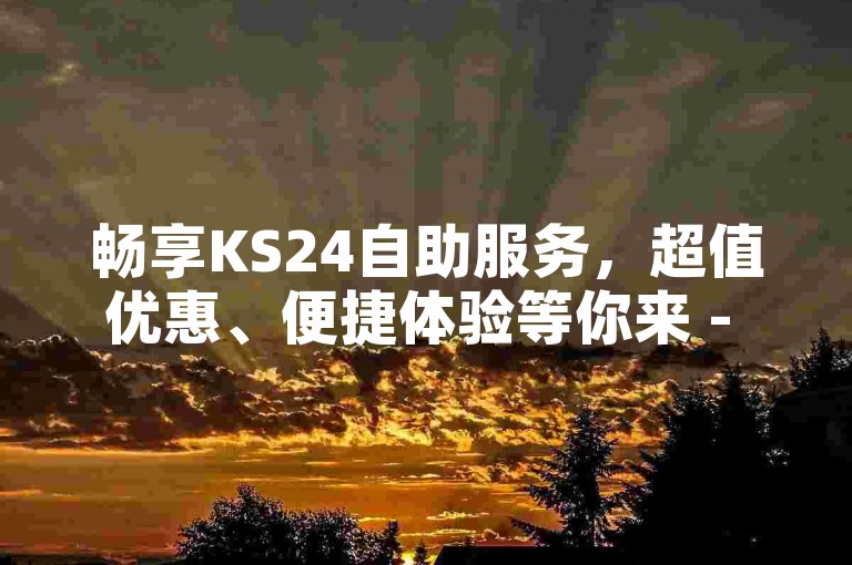 畅享KS24自助服务，超值优惠、便捷体验等你来 - 快手点赞、拼多多助力、抖音充值入口